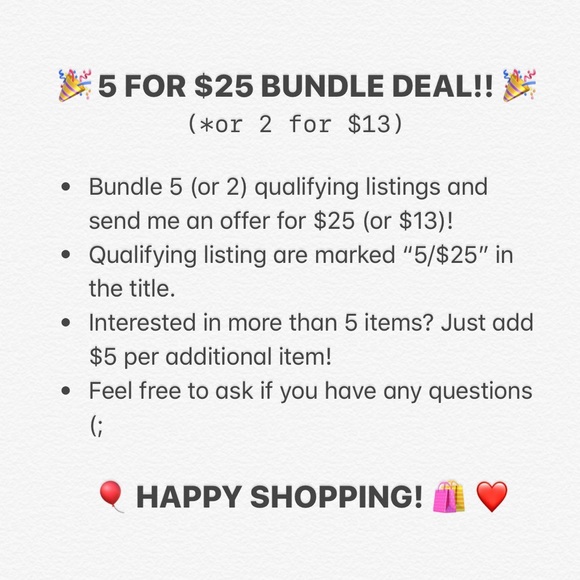 ⚡️LIMITED TIME⚡️ 5 FOR $25 BUNDLE DEAL - Picture 2 of 2